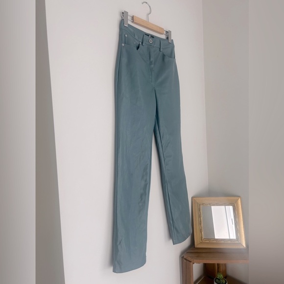 7 For All Mankind Straight Leg High Waisted Vegan Leather Pants size XS - Picture 5 of 13